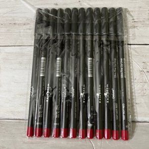 New 12PC Italia Deluxe Ultra Fine Lip Liner Set of 12 HOT RED 1047